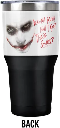 Miniatura 2 de Batman/Dark Knight Joker - Vaso de acero inoxidable de 30 onzas, taza de viaje para café, aislamiento al vacío y doble pared, con tapa deslizante a