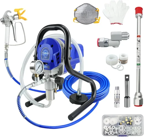 Pulverizador de Pintura Sin Aire 3000PSI 750W Máquina de Pulverización Sin Aire de Alta Eficiencia, Pistola de Pintura con Soporte para Bricolaje en