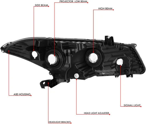 Miniatura 6 de DNA MOTORING Faros delanteros de proyector estilo OE compatibles con Honda Accord 2-Dr Coupe 08-12, negro/ámbar, HL-OH-HA082D-BK-AM-T2