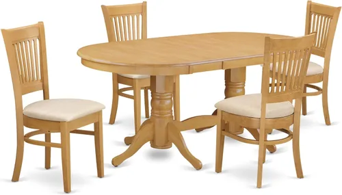 Miniatura 13 de East West Furniture VANC5-ESP-C - Juego de mesa de comedor de 5 piezas para 4 personas, incluye una mesa de cocina ovalada con hojas de mariposa y 4