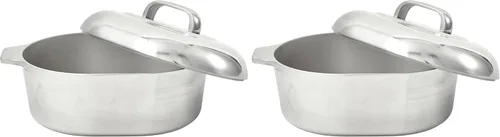 Miniatura 10 de IMUSA Asador ovalado de aluminio fundido Cajun de 11 pulgadas de alto con tapa