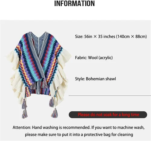 Miniatura 8 de SXLINGDO Poncho cruzado frontal tipo suéter de punto elegante capa de chales, cárdigan bohemio con borla para mujer