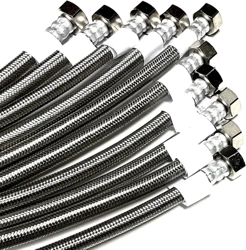 Miniatura 6 de Línea de conector de suministro de agua para grifo, acero inoxidable trenzado, línea de suministro de grifo, rosca de tubo de hierro hembra de 1/2
