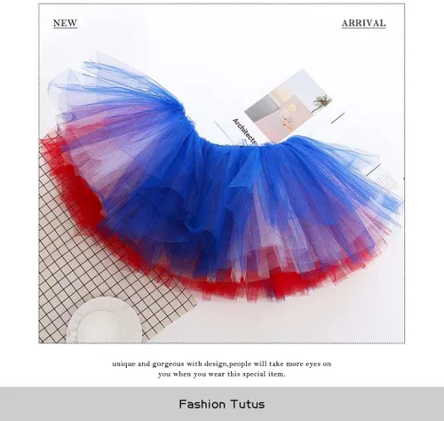 Miniatura 26 de REETAN Falda tutú de ballet de 6 capas de tul corto tutús para mujer