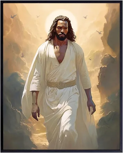 Arte de pared de Jesús para afroamericanos, póster de Jesucristo, inspiración, arte de pared cristiano y decoración para mujeres negras, hombres