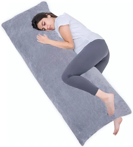1 MIDDLE ONE Almohada de cuerpo completo para adultos, sueño prolongado, almohadas grandes, firme y grande con funda de terciopelo, 20 x 54 pulgadas