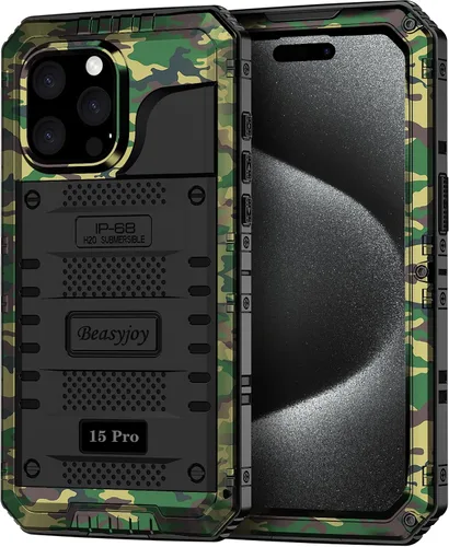 Miniatura 10 de Beasyjoy Funda de Metal para iPhone SE 2022/2020/8/7, Funda Impermeable Resistente con Protector de Pantalla, Protección de Cuerpo Completo Grado