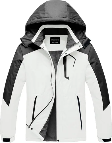 Miniatura 10 de CREATMO US Chaqueta de esquí impermeable de montaña para hombre, resistente al viento, abrigo de invierno cálido para snowboard