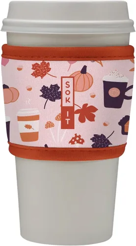 Miniatura 77 de Sok It HotSok Coffee & Tea - Funda de neopreno con aislamiento reutilizable (floral abstracto)
