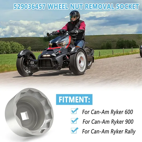 Miniatura 3 de 529036457 Herramienta de extracción de tuercas de rueda para Can-Am Ryker 900 600 Rally, accesorios resistentes para Can Am Ryker, color plateado