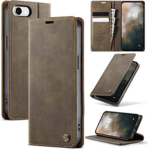 Miniatura 91 de Funda tipo cartera para iPhone 13 de piel tipo cartera con tarjetero y función atril, cierre magnético, bloqueo RFID, TPU a prueba de golpes
