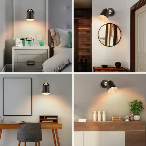Miniatura 5 de VATONI Aplique de pared enchufable, aplique de pared regulable, luces de pared ajustables con cable de enchufe e interruptor giratorio