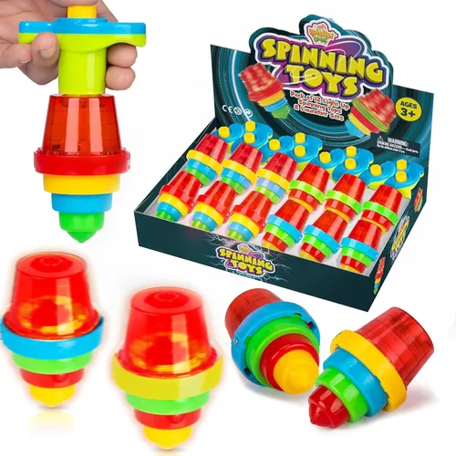 Miniatura 8 de IPIDIPI TOYS Spineez - Paquete de 12 juguetes giratorios LED para niños, ideales para rellenar calcetines navideños para niños, recuerdos de fiesta