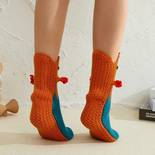 Miniatura 5 de Calcetines divertidos de animales para niños y adultos, calcetines de punto de tiburón de dibujos animados, calcetines de piso de animales