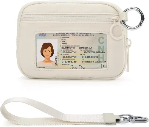 Miniatura 10 de La Cartera Iris con Cremallera y Ranura para Tarjetas con Ventana para Identificación, Monedero para Mujer con Cremallera, Llavero Mini Portátil