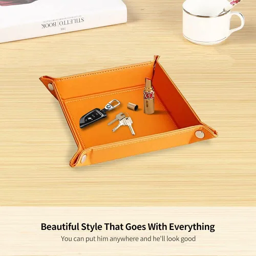 Miniatura 8 de Cuenco para llaves para hombres, soporte para entrada, mesita de noche, bandeja de valet para cosas de bolsillo, organizador de mesita de noche