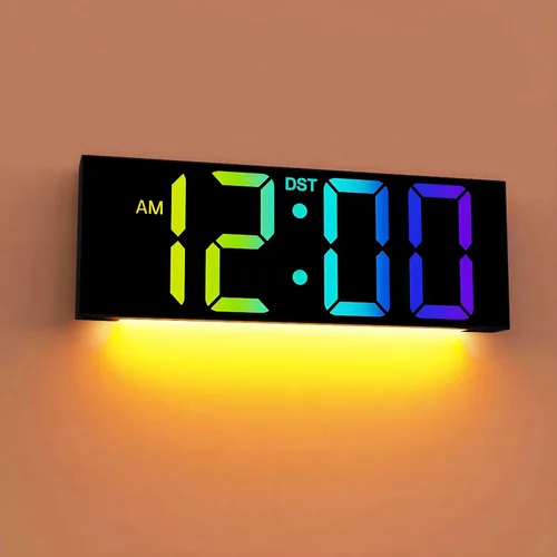 Miniatura 13 de JALL Reloj de pared digital grande de 22'', pantalla de números LED grande, DST, luz nocturna para aula, sala de estar, dormitorio, montado, regalo