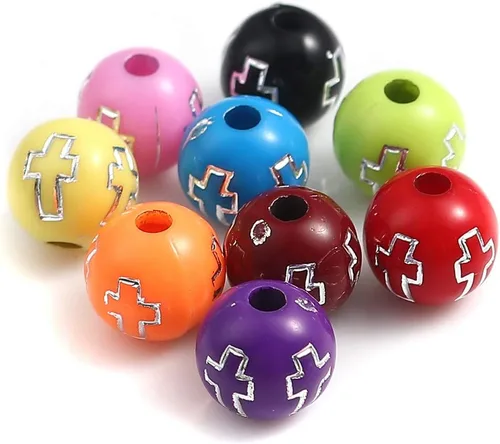 JGFinds Cuentas espaciadoras redondas pequeñas, paquete de 500, 0.315 pulgadas (0.315 pulgadas) con agujero de 0.079 pulgadas, acrílico, suministros