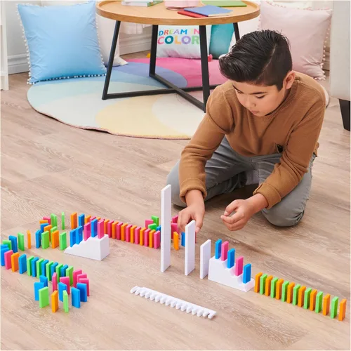 Miniatura 7 de Spin Master Games, Lily Hevesh H5 Domino Creations - Juego de 100 fichas de dominó neón, juguetes de construcción para niños y familia, juego