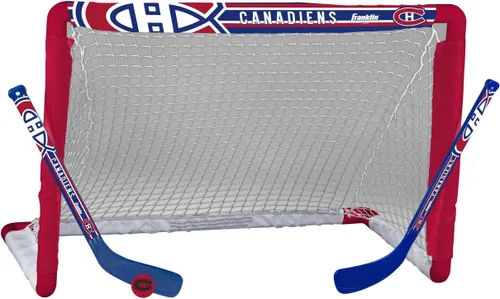 Miniatura 6 de Franklin Sports NHL - Juego de mini hockey para niños, portería de hockey sobre rodilla, pelota + 2 palos, juego de juguetes para interiores