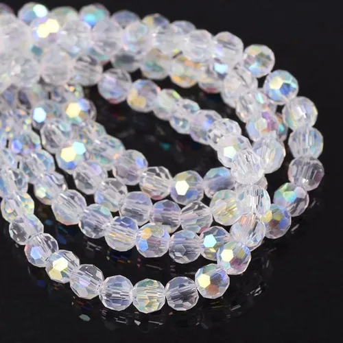 Miniatura 3 de 300 piezas de cuentas de cristal rondelle de 4 mm para hacer joyas, cuentas de cristal facetadas redondas de AB para joyería, cuentas espaciadoras