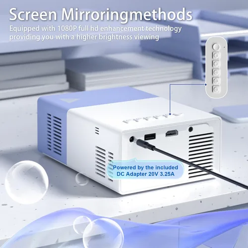 Miniatura 2 de Mini proyector con WiFi, proyectores portátiles de película HD de 1080P, compatible al aire libre con teléfono/tableta/computadora portátil/TV