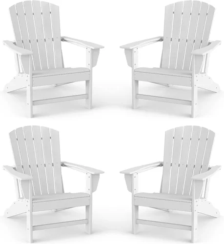 Miniatura 25 de BRIOPAWS - Juego de 2 sillas Adirondack Tamaño grande Silla para hoguera Plástico HDPE Para todo tipo de clima para terraza, al aire gris