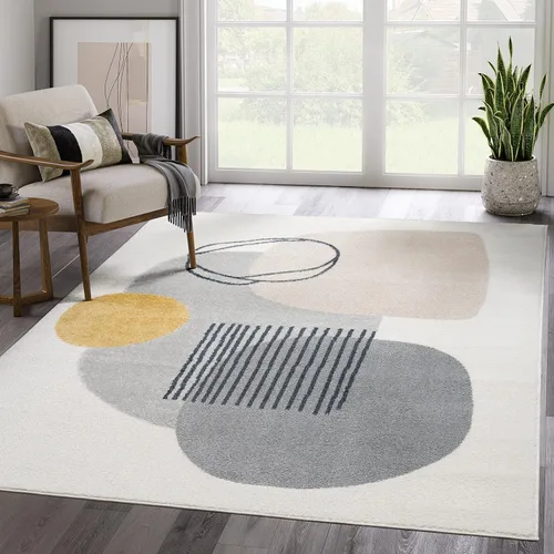 Abani Rugs Deco DEC130A - Alfombra geométrica minimalista color crema (crema, 2 x 3 pies)