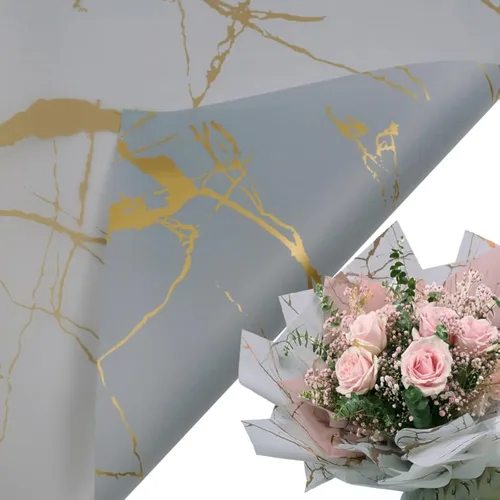 DecorGarden 60 hojas de papel de regalo de flores frescas, papel de regalo impermeable, para ramo de flores, manualidades, embalaje de regalo, 22.8