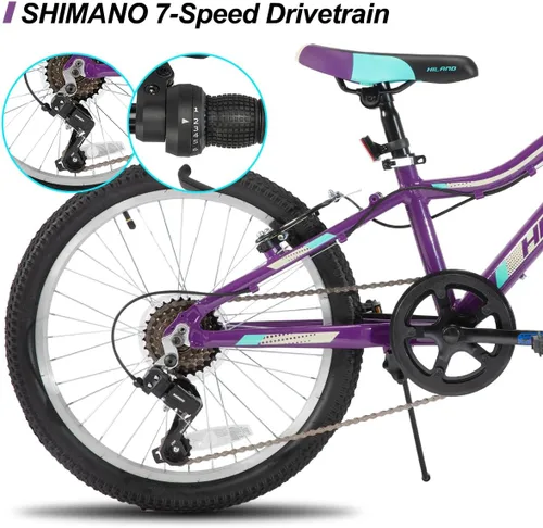 Miniatura 5 de HILAND 20 Inch 26 Inch Mountain Bike for Women Girl, Lock-Out Suspension Fork, Aluminum Frame, Adult Ladies Mens MTB Bicycle