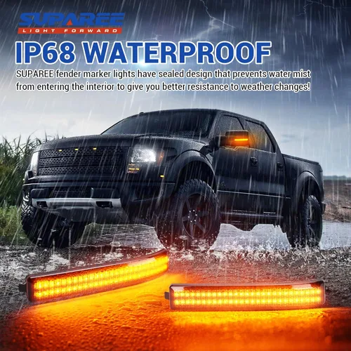 Miniatura 6 de SUPAREE Luces LED Switchback de Señal de Giro para Espejo Lateral Compatibles con Ford F150 2009-2014 2010-2014 Raptor, Lente Ahumado Ámbar