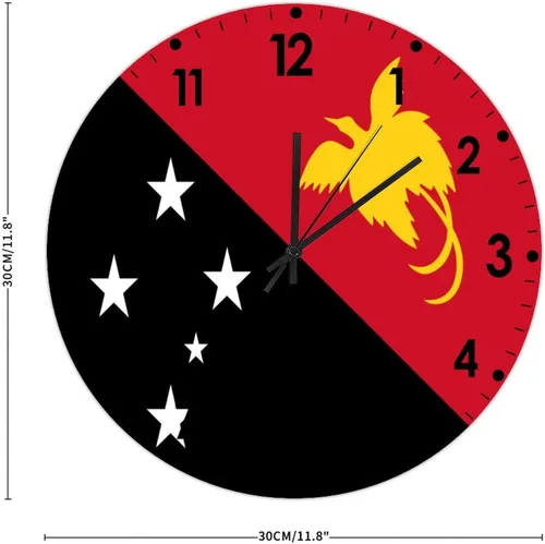Miniatura 750 de Cheyan Reloj de pared con bandera de Canadá de 12 pulgadas, silencioso, sin tictac, de PVC, funciona con pilas, reloj redondo decorativo, regalo