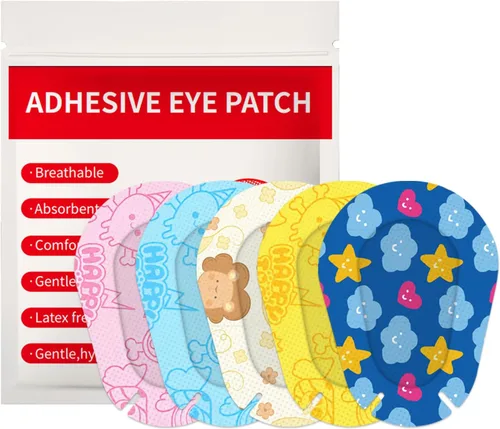 30 parches adhesivos para los ojos para niños, adolescentes, almohadillas adhesivas desechables para niños y niñas, 5 estilos