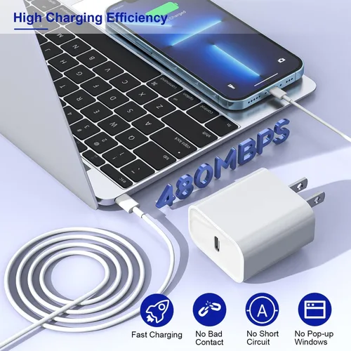 Miniatura 5 de Cargador rápido para iPhone de 10 pies, paquete de 3 unidades extra largo [certificado Apple MFi] Cargador de iPhone de carga rápida USB C a