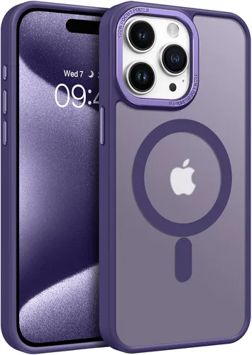 Miniatura 12 de BENTOBEN Funda magnética para iPhone 15 Pro Max, compatible con MagSafe, translúcida mate, esmerilada, antihuellas, delgada, a prueba de golpes