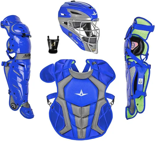 Miniatura 31 de All-Star Eje S7 de 9 a 16 años – Kit de equipo de captura de béisbol (incluye casco, protector de pecho, protectores de piernas), cumple con NOCSAE