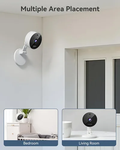 Miniatura 3 de FOSCAM Cámara de seguridad 3K 5MP para interiores, 0.08 oz y 0.18 oz WiFi magnética Mini perro/gato/mascota/bebé, detección de movimiento Blanco