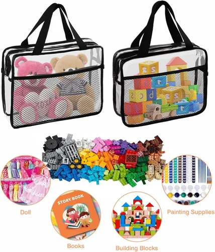 Miniatura 6 de XEWEA Bolsas de Aseo Transparentes de Viaje, Paquete de 3 Bolsas de Maquillaje Transparentes Aprobadas por TSA para Hombres y Mujeres, Kit
