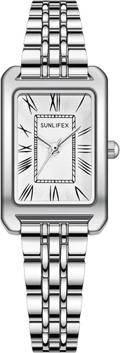 Miniatura 6 de Watches for Women Vintage Bracelet Roman Dial Rectangular Case Silver Watch Waterproof