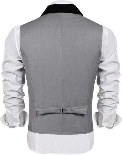 Miniatura 5 de COOFANDY Chaleco de traje para hombre, ajustado, formal, de negocios, chaleco casual para boda
