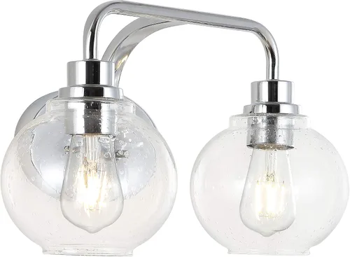 Miniatura 9 de JONATHAN Y Lámpara de pared LED de bronce aceitado de 6.5 pulgadas para baño, pantalla de vidrio sembrado transparente, accesorio industrial
