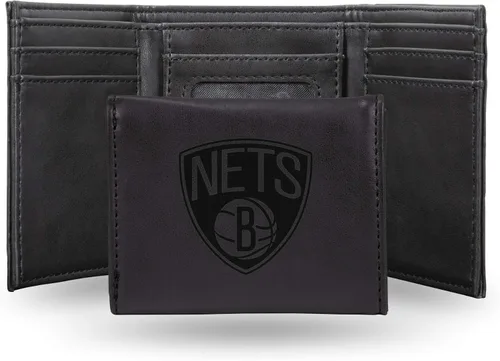 Miniatura 36 de NBA Rico Industries - Billetera triple grabada con láser y tres pliegues, accesorio para hombre Negro