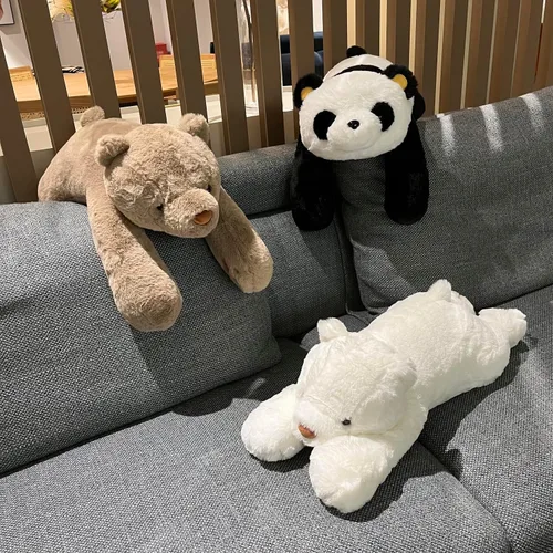 Miniatura 5 de FoxVilla Oso de 4 libras de peluche con peso, peluches de felpa con peso de 24 pulgadas para adultos, lindo peluche suave con peso para lanzar