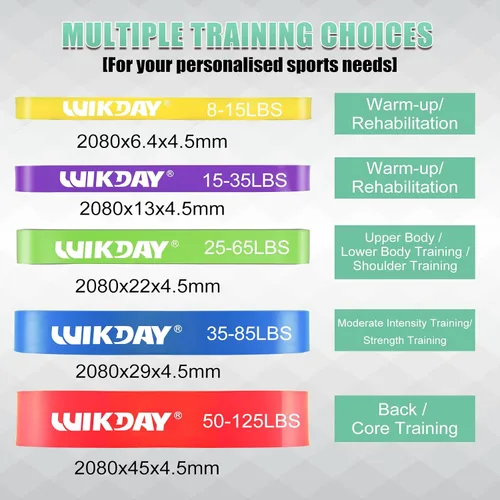 Miniatura 2 de WIKDAY Resistance Bands, Pull Up Bands, Workout Bands for Exercise, Thick Heavy Resistance Band Set with Door Anchor, Elastic Bands for Body