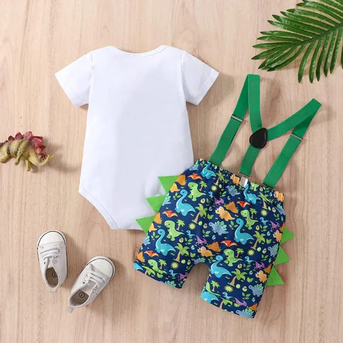 Miniatura 2 de Ropa divertida para el primer cumpleaños para bebé, ropa para bebé, con corbatín, mameluco, pantalones, conjunto de tirantes, trajes de pastel