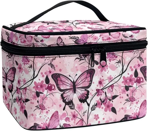 Miniatura 39 de Flashideas Bolsa de maquillaje para cosméticos Almacenamiento vertical Bolsa de maquillaje de viaje de gran capacidad, Caballo Azteca 1