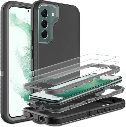 Miniatura 9 de Funda para Samsung Galaxy S22 Plus con protector de pantalla de TPU flexible autorreparable [2 unidades], 3 en 1, carcasa de cuerpo completo a Azul