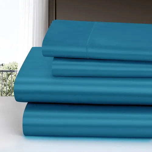 Miniatura 396 de Homiest Juego de sábanas de satén de lujo de 3 piezas con bolsillo profundo, 1 sábana bajera + 1 sábana encimera + 1 funda de almohada