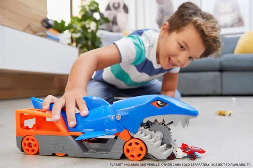 Miniatura 2 de Conjunto de pista de coche de juguete Hot Wheels City, Transportador de lanzamiento de dragón y coche a escala 1:64, vehículos de lanzamiento desde