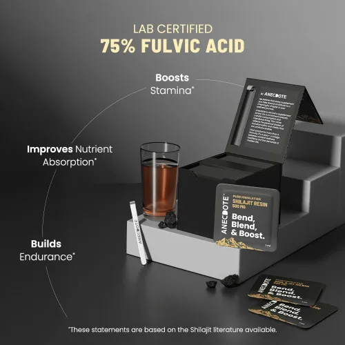 Miniatura 4 de ANECDOTE Tarjetas de resina Shilajit pura del Himalaya de 500 mg Aumenta la resistencia Aumenta la productividad 75% de ácido fúlvico, más